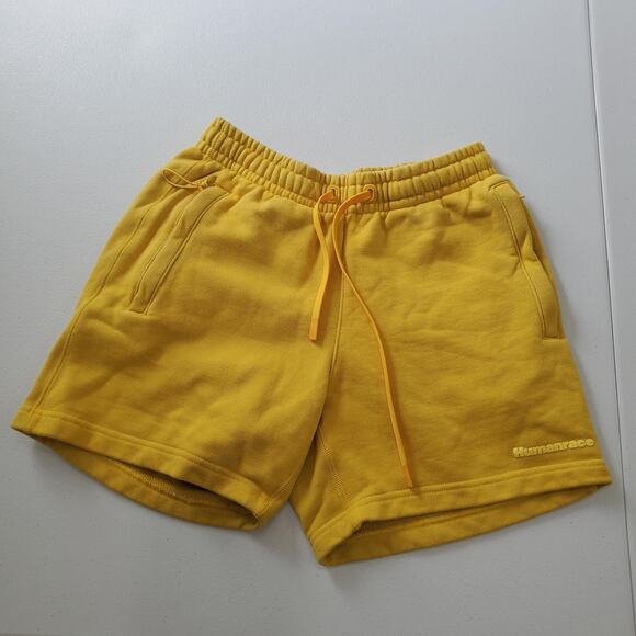 Adidas Humanrace Shorts Mens XS Yellow Pharrell Williams HJ7064 Cotton Athletic - Picture 1 of 10